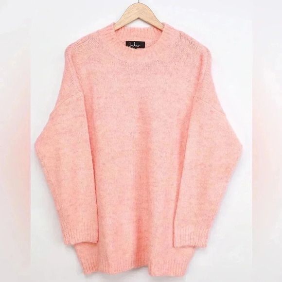 Positively Cozy Coral Pink Oversized Tunic Sweater - Picture 4 of 10